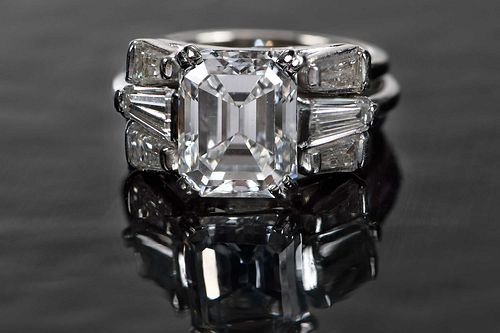 4.49CT. EMERALD CUT DIAMOND RING