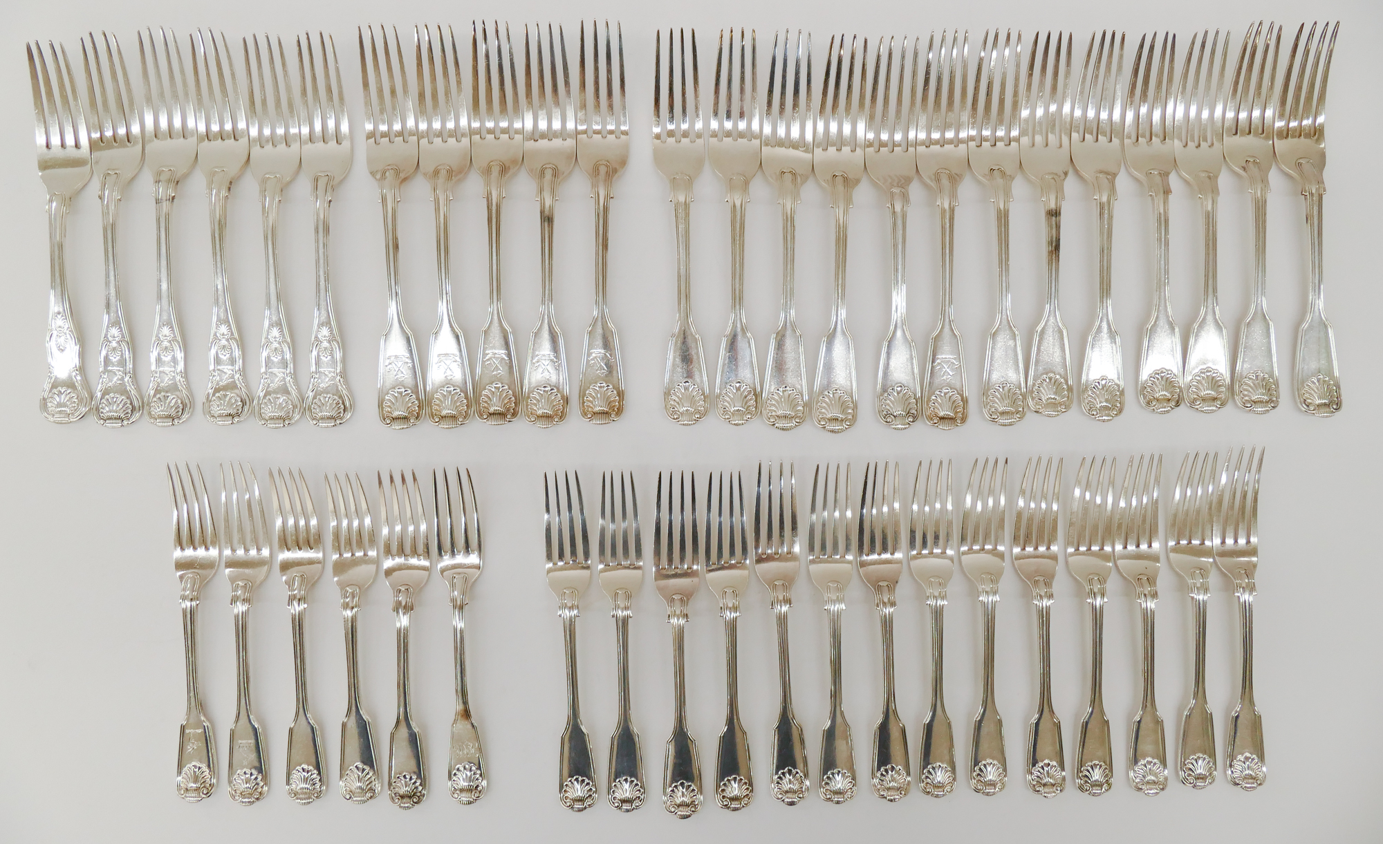 44pc Antique English Sterling