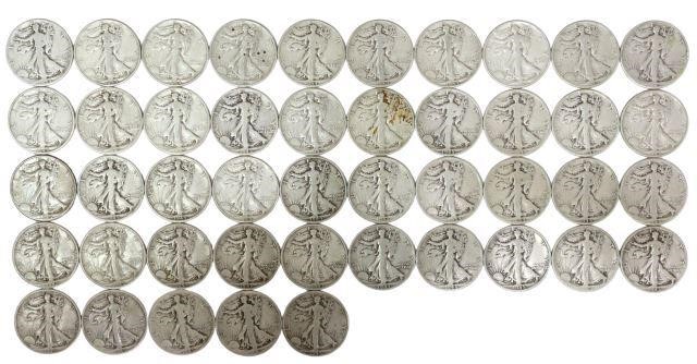 (45)US WALKING LIBERTY HALF DOLLARS