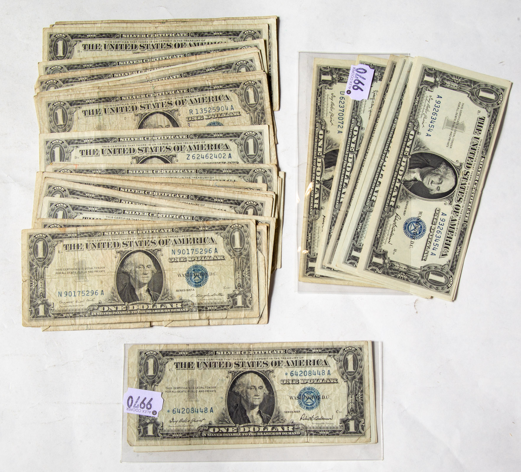 46- 1957 & 57A $1 SILVER