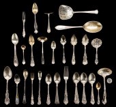46 PCS. ASSORTED STERLING FLAT