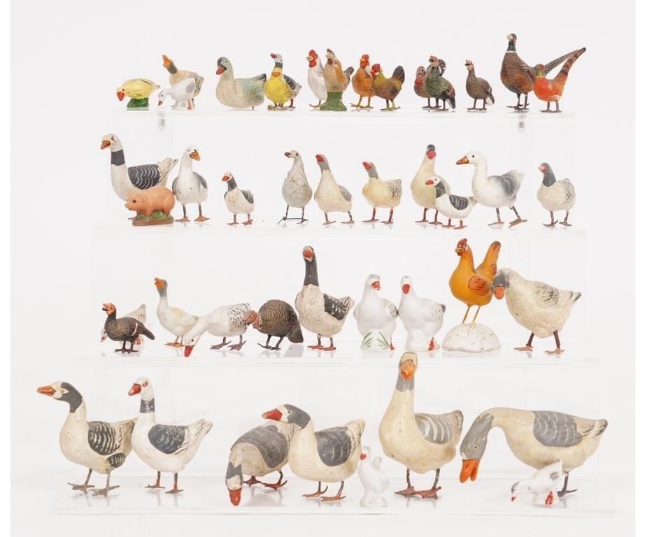 46 vintage composition geese,