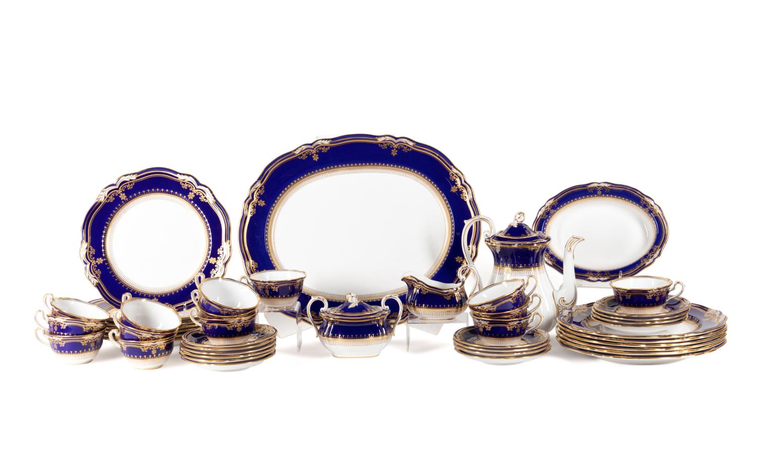 46PCS SPODE 'LANCASTER' GILT COBALT