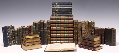 (47) FRENCH LEATHER-BOUND LIBRARY