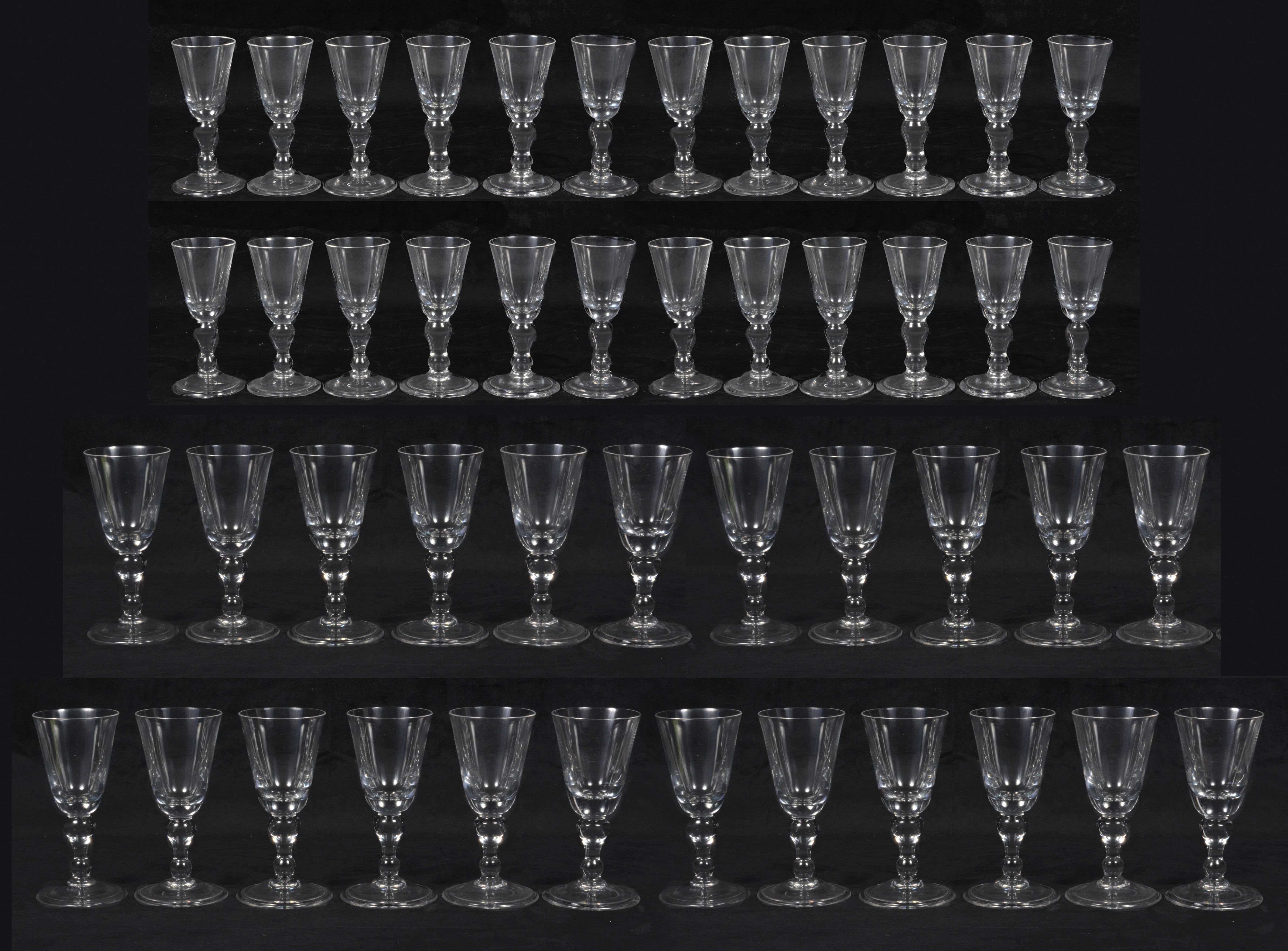 (47) Unmarked wine glasses, c/o