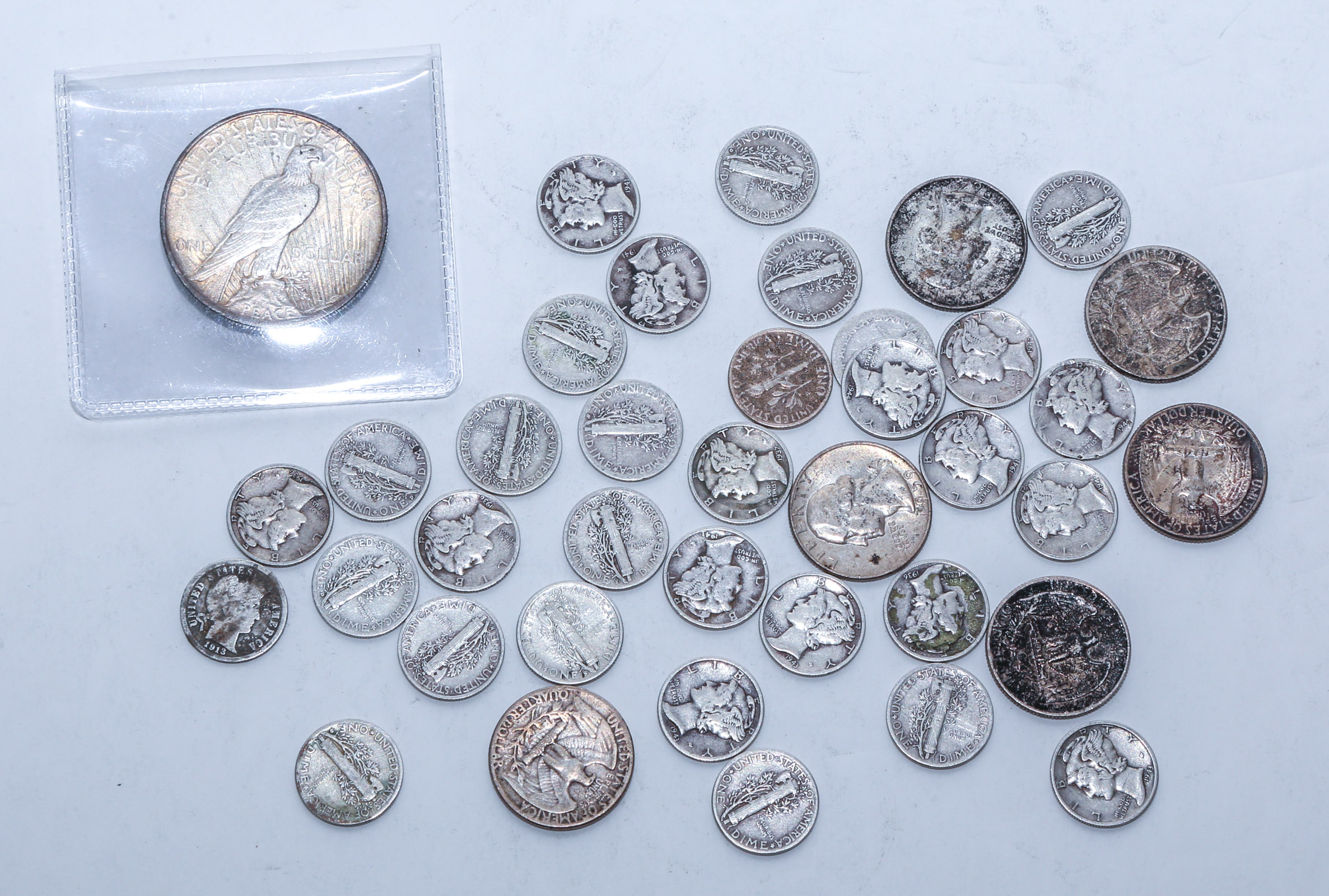 $4.70 FACE US 90% SILVER COINS &