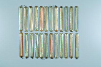48 art glass prisms: opalescent and