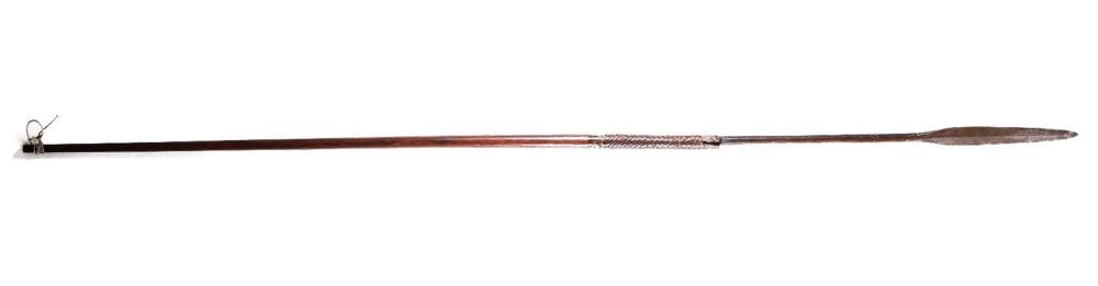 48 INCH ANTIQUE SPEAR WITH WOVEN