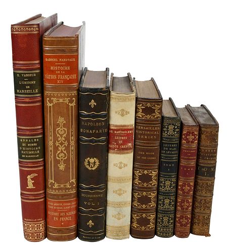 48 LEATHERBOUND BOOKS ON FRENCH