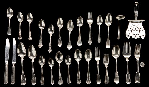 48 PCS. ASSORTED SILVER FLATWARE,