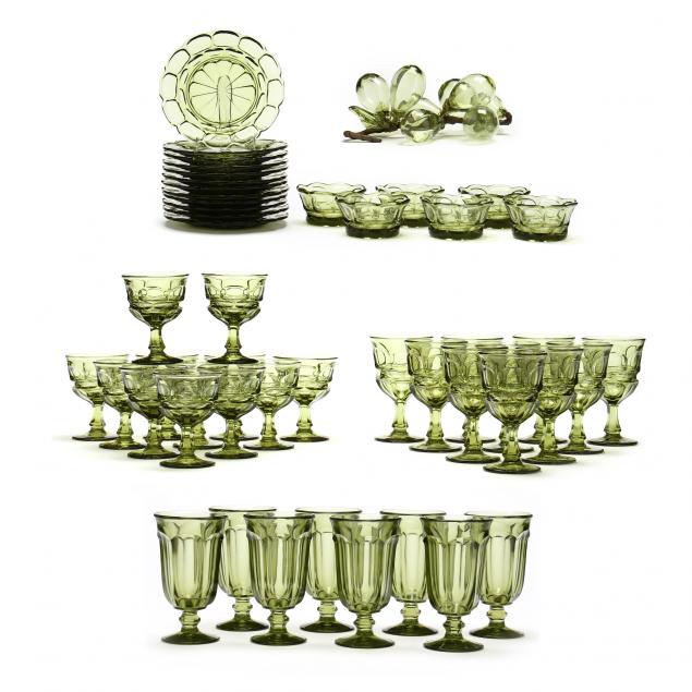 (48) PIECES FOSTORIA ARGUS GREEN