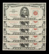 49 consecutive CU $5 U.S. note