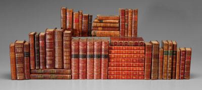 49 leather-bound books: mixed