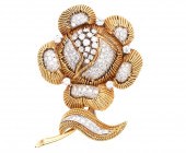 4CT. DIAMOND & 18K YG FLORAL B