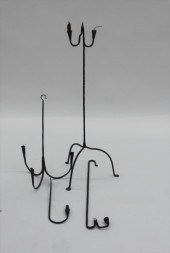 4PC 18C. WROUGHT IRON RUSH CAN