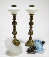 4PC 19C BRASS CLAM BROTH GLASS