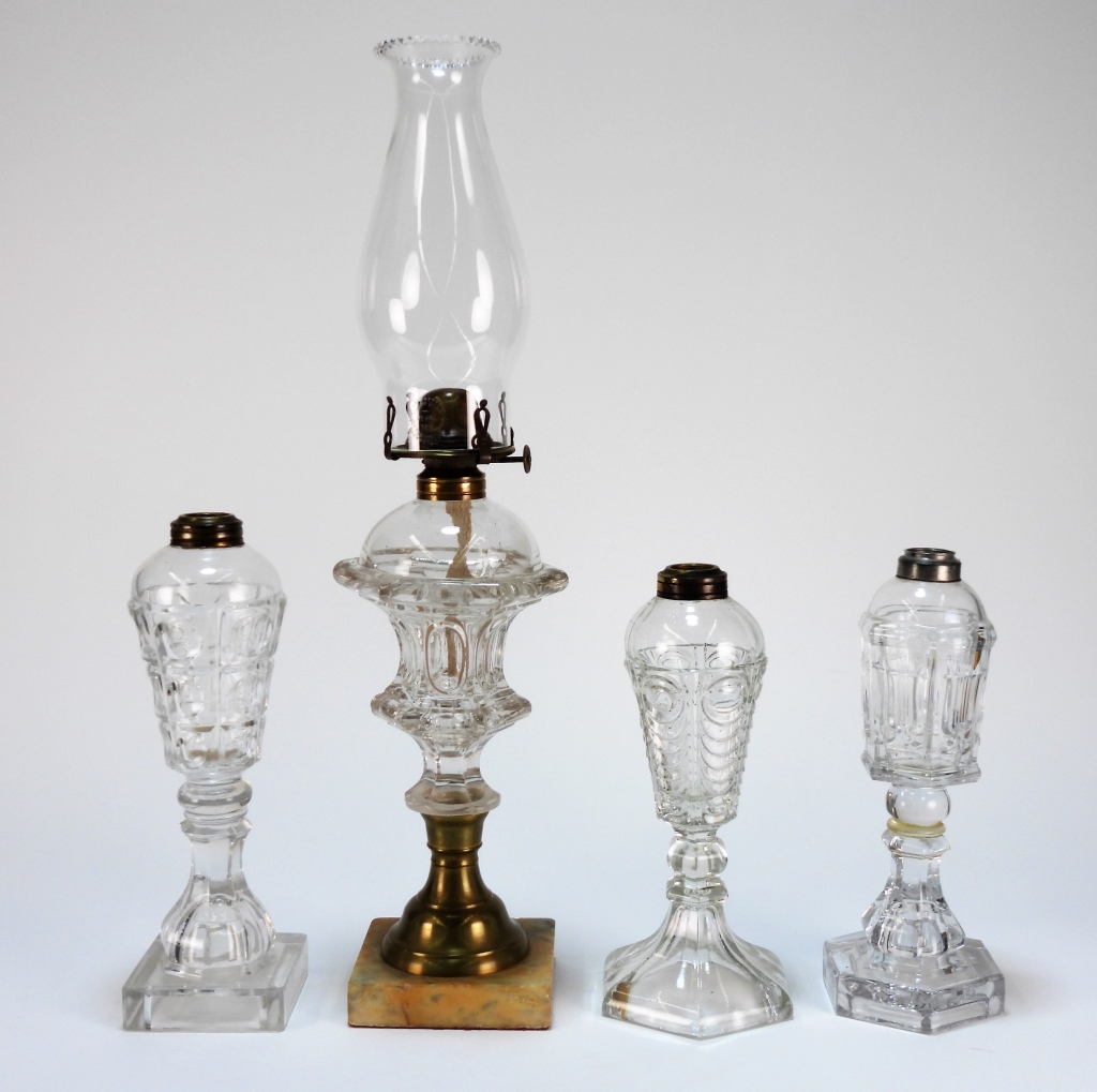4PC 19C. CUT FLINT GLASS WHALE