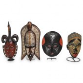 (4PC) AFRICA CARVED WOOD MASKS