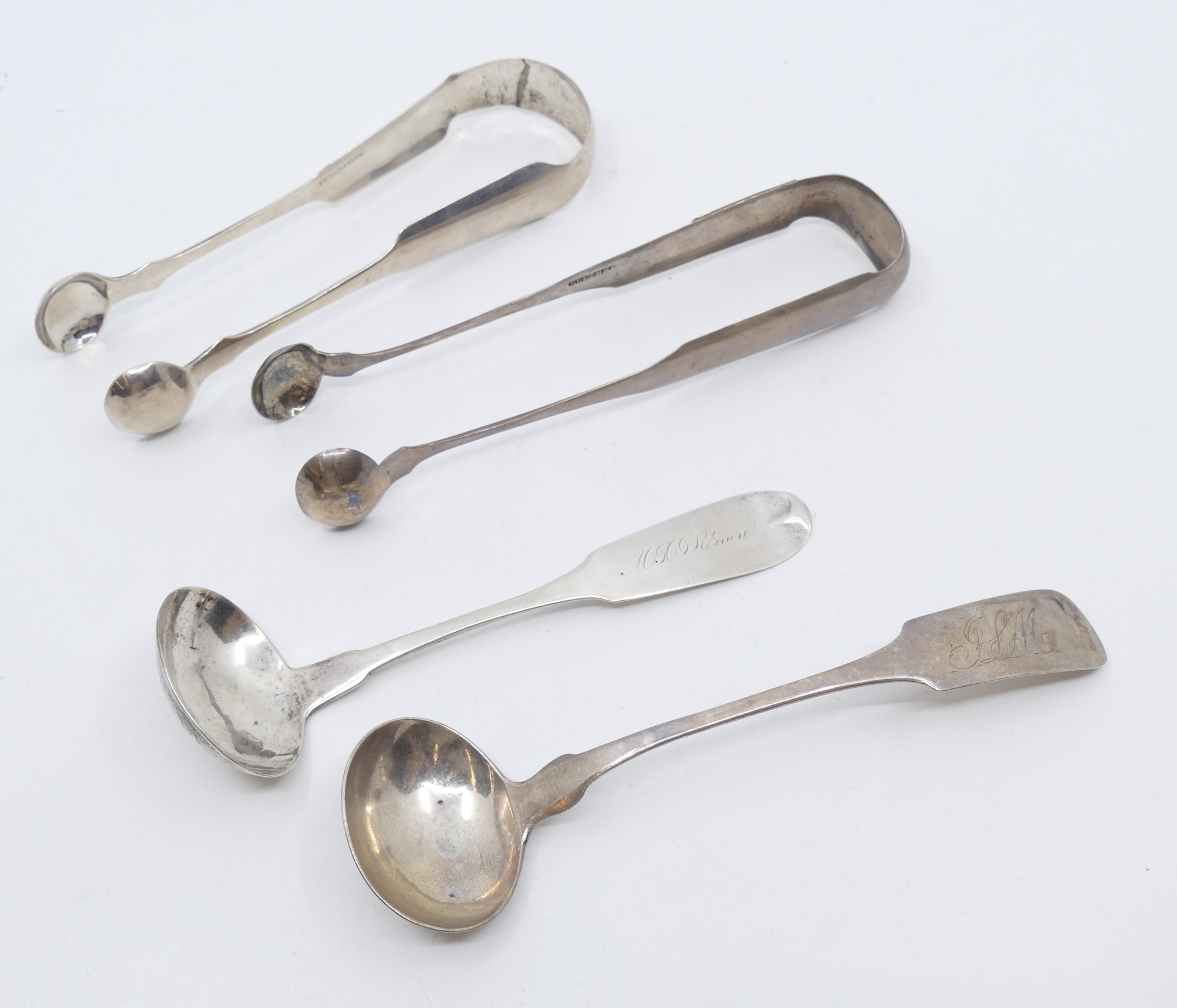 4pc American Coin Silver Tongs