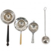 (4PC) ANTIQUE STERLING TEA STR