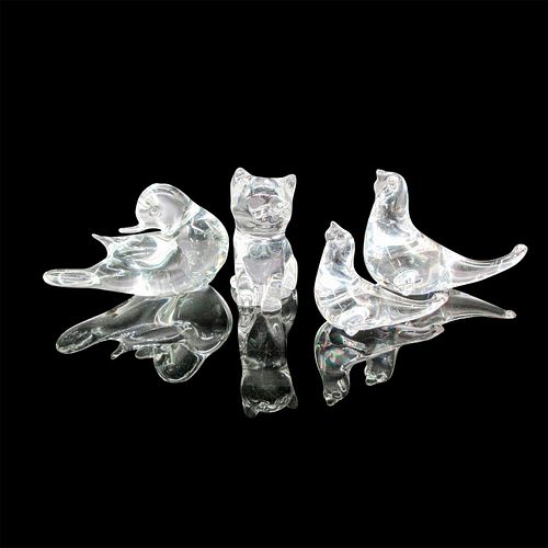 4PC ART GLASS ANIMAL
