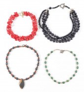 4PC BEADED FASHION NECKLACE GR