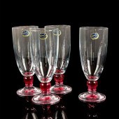 4PC BOHEMIA CRYSTAL WINE GLASS