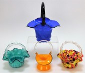 4PC BOHEMIAN CZECH ART GLASS B
