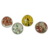 (4PC) BOTANICAL ART GLASS PAPE