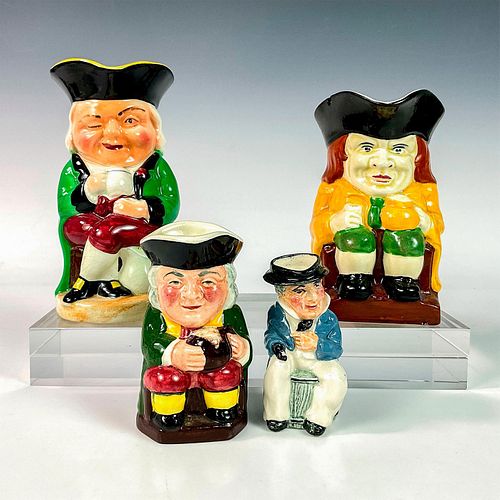 4PC BRITISH TOBY JUGSHand painted