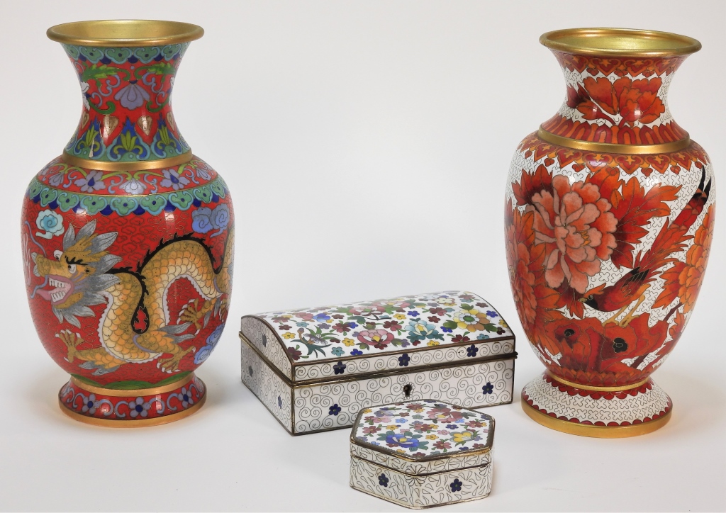 4PC CHINESE CLOISONNE GROUP