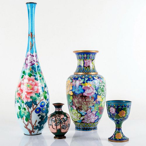 4PC CHINESE CLOISONNE VASESFine