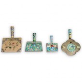 (4PC) CHINESE ENAMELED SILENT