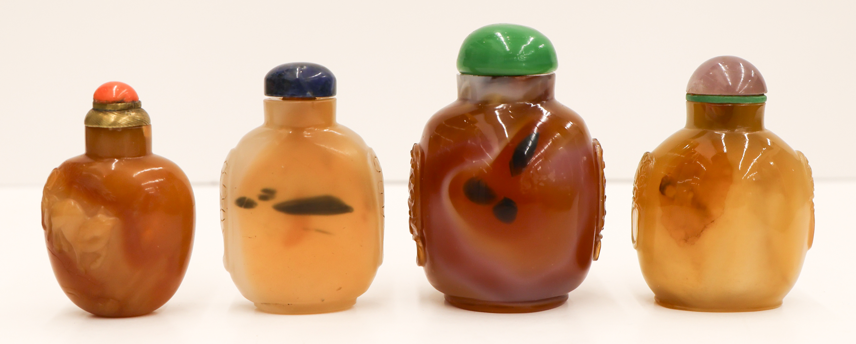 4pc Chinese Imitation Agate Snuff