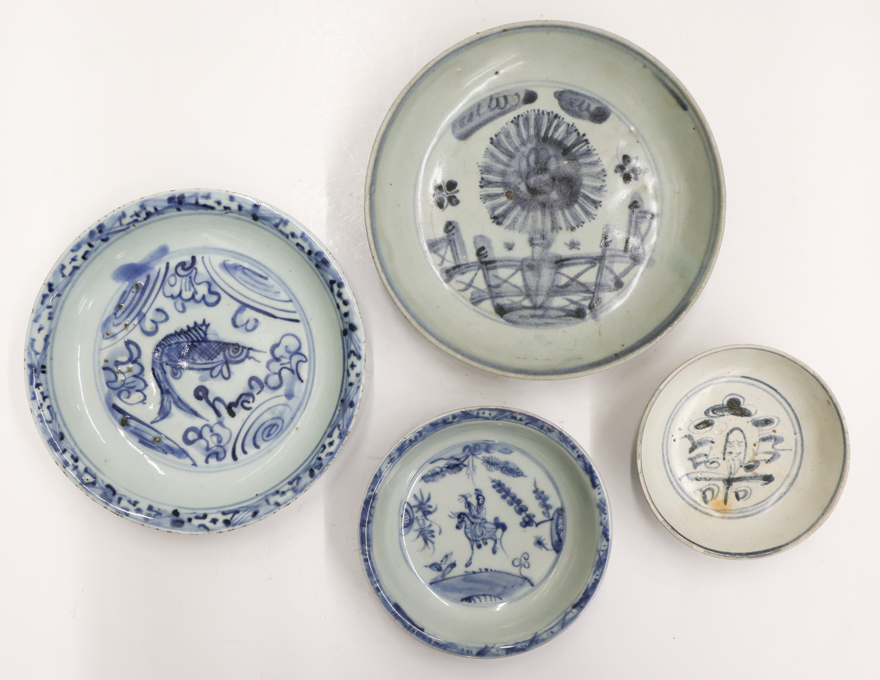 4pc Chinese Ming Blue & White