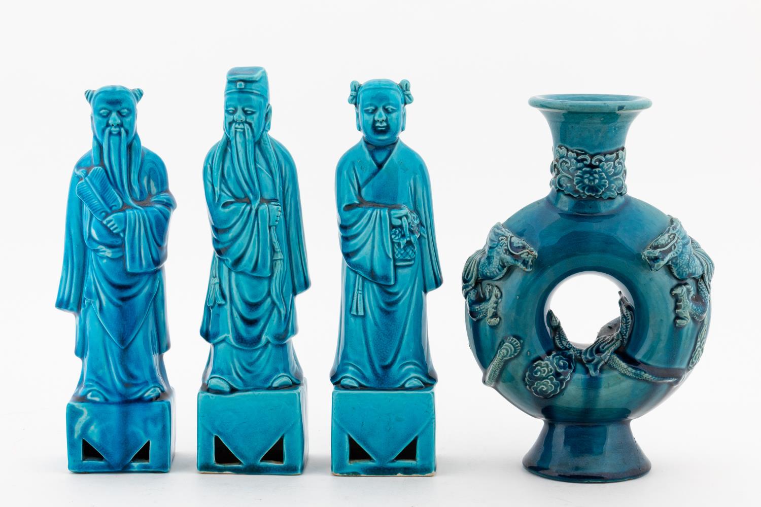4PC CHINESE TURQUOISE, FIGURES &