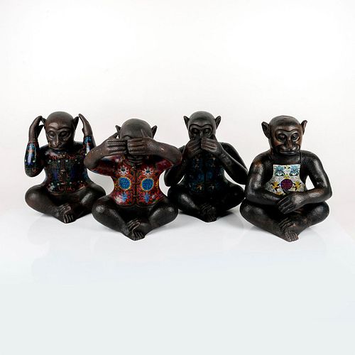 4PC COPPER FIGURAL SCULPTURES, FOUR