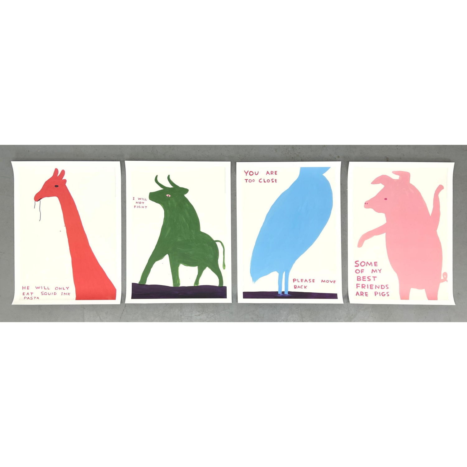4pc DAVID SHRIGLEY Lithograph