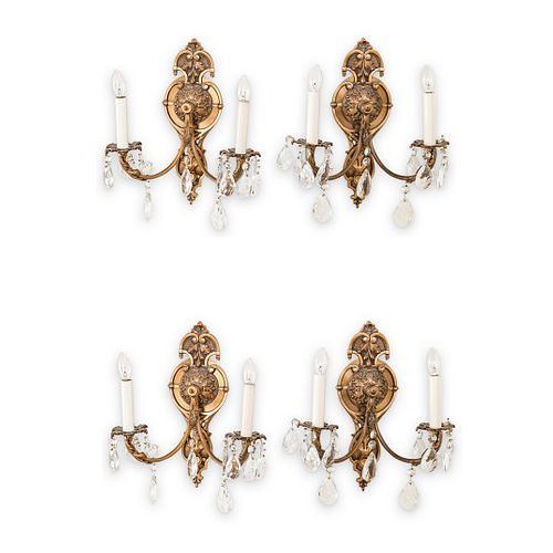 (4PC) DORE BRONZE & CRYSTAL
