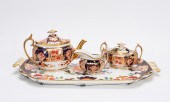 4PC ENGLISH IMARI PORCELAIN TE