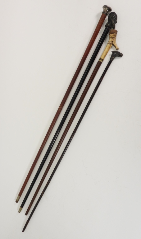 4PC FIGURAL HANDLE ASSORTED WOOD