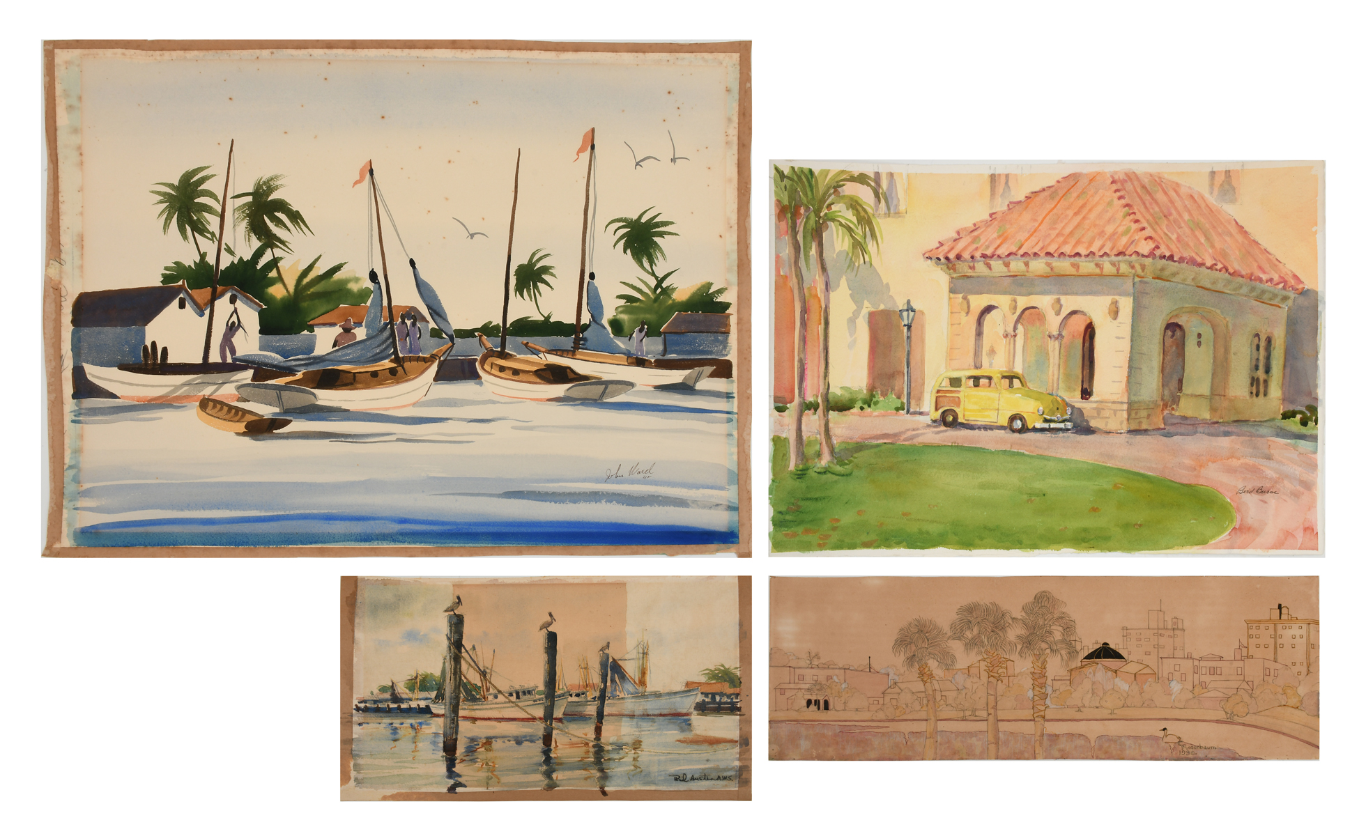 4PC. FLORIDA PAINTING LOT: 1)