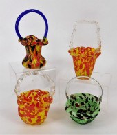4PC FRANZ WELZ ART GLASS THORN