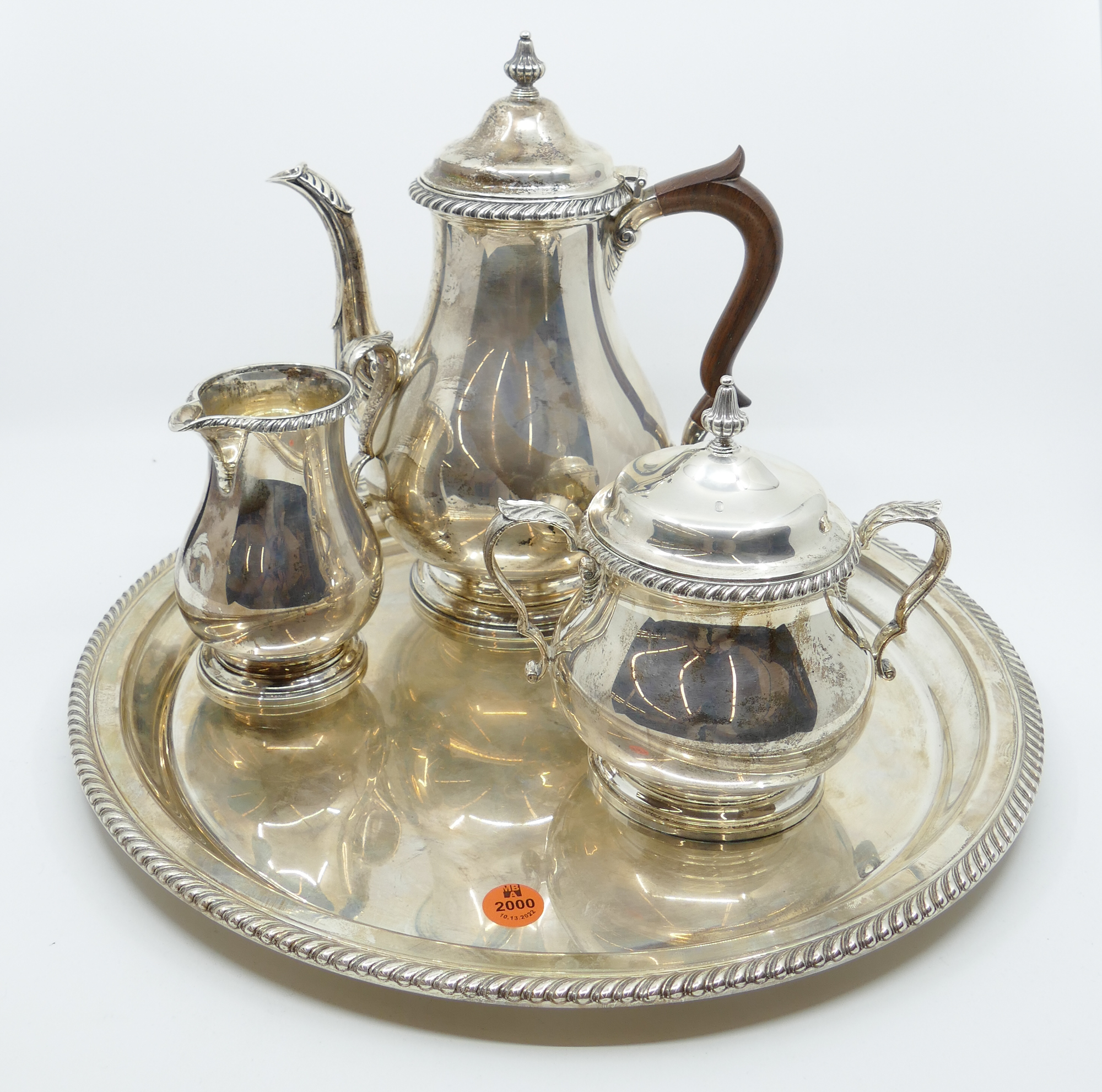 4pc Gorham Sterling Tea Set & Tray-