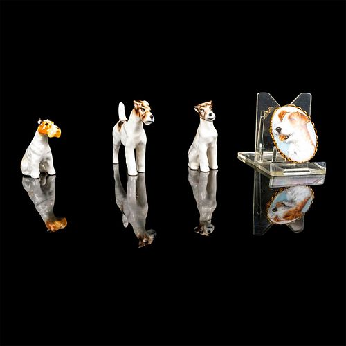 4PC GROUPING OF PORCELAIN DOG
