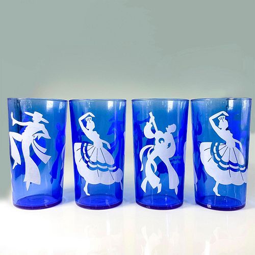 4PC HAZEL ATLAS COBALT BLUE