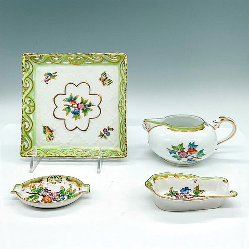 4PC HEREND PORCELAIN CREAMER AND