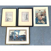 4pc Japanese Framed Art. 2 pri