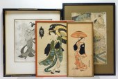 4PC JAPANESE GEISHA WOODBLOCKS