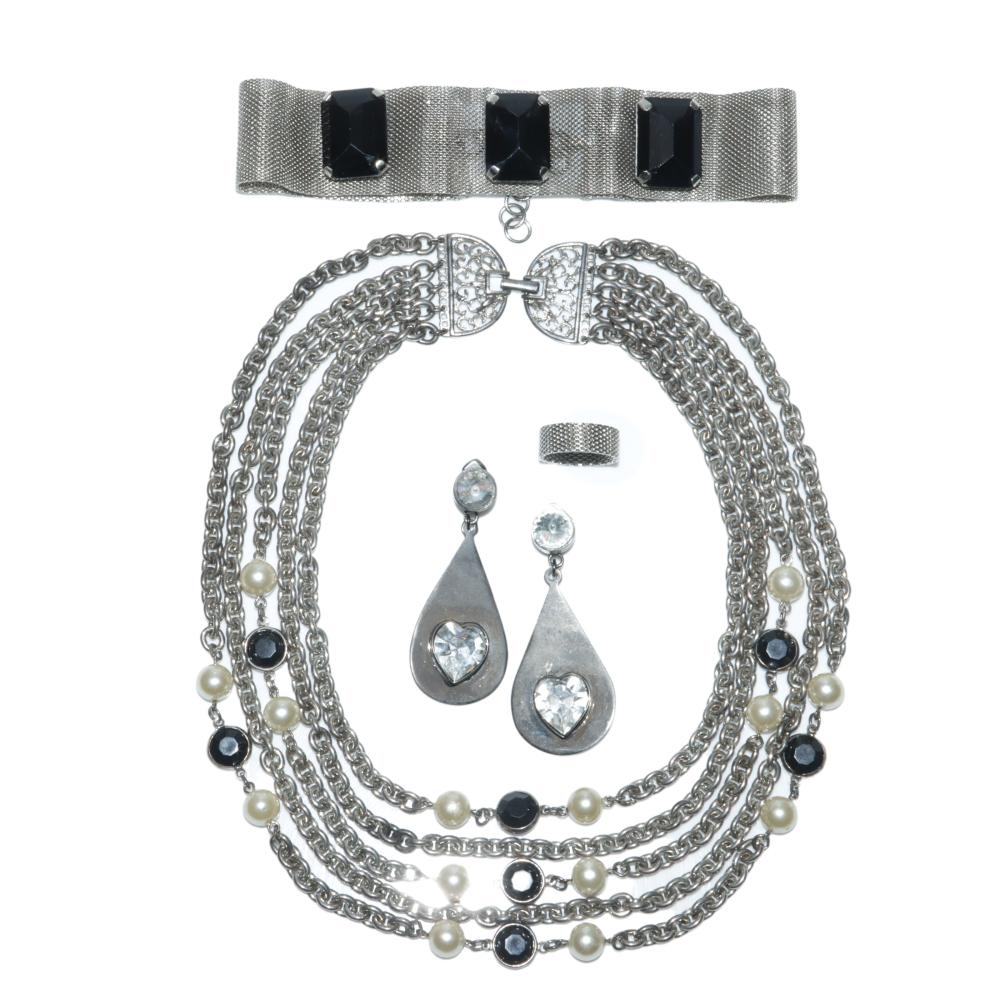 4PC JEWELRY GROUP: MESH CHOKER WITH